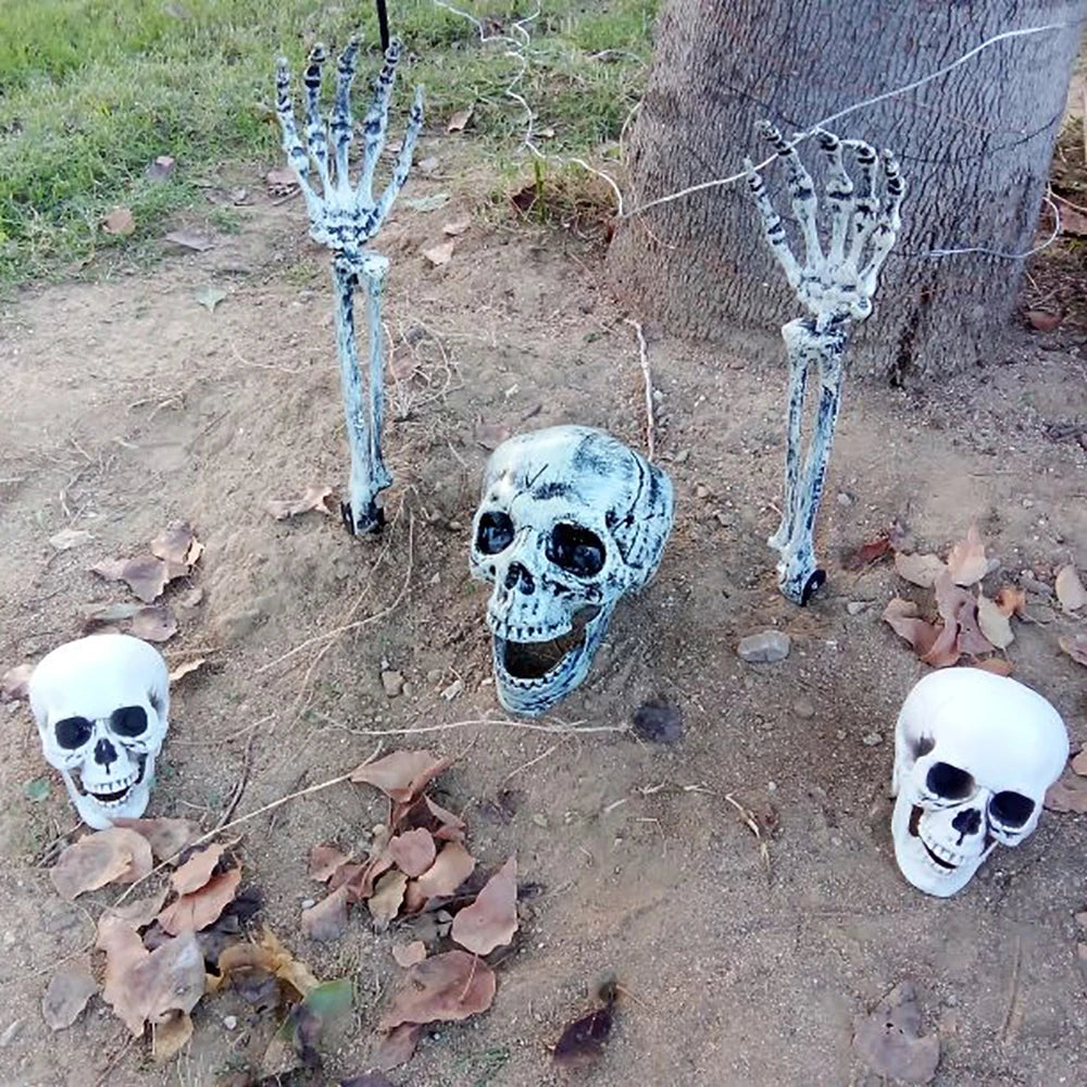 Halloween Skull Decoration,Realistic Plastic Skull,Head Skeleton,Halloween Party Home Yard Decoration,Haunted House Horror Props