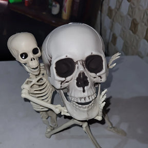 Halloween Skull Decoration,Realistic Plastic Skull,Head Skeleton,Halloween Party Home Yard Decoration,Haunted House Horror Props
